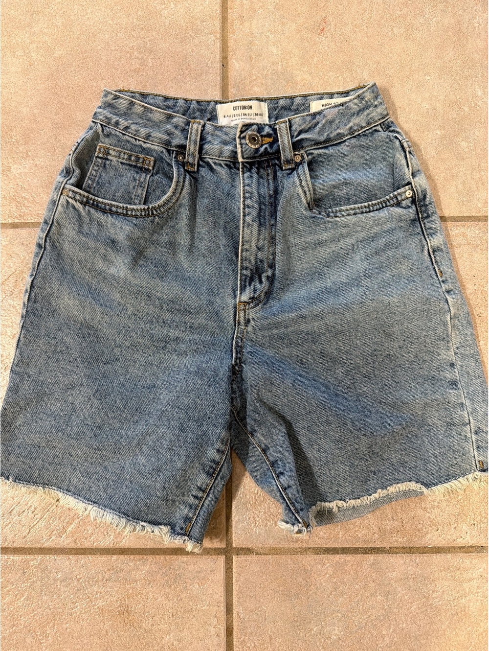 Cotton On High Straight Bermuda Jean Shorts Size 2